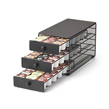 Nifty 3-tier Large Capacity Coffee Pod Storage Drawer for K-Cup Pods. 54 Pod Capacity only 7 inches wide