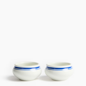 2-Pack Small Porcelain Bowls - White/blue