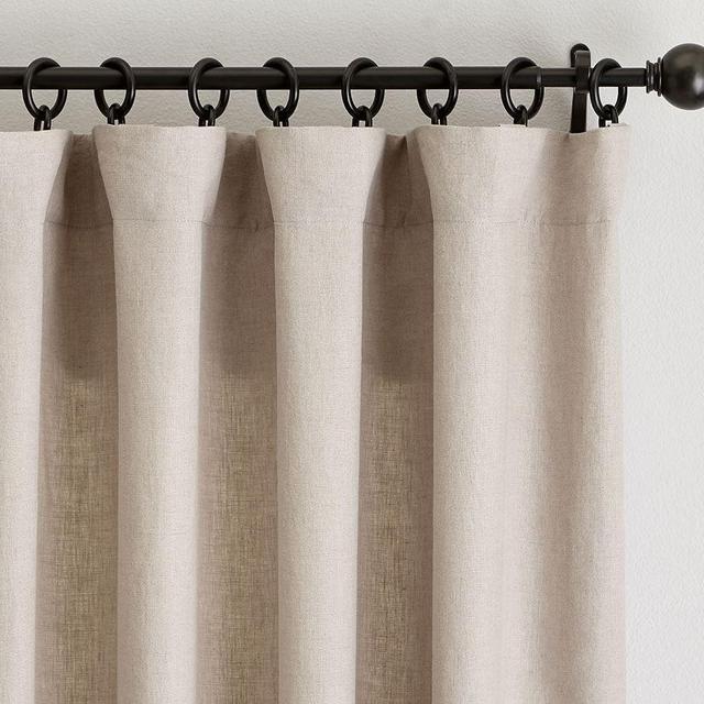 Belgian Flax Linen Curtain, 100 x 96", Dark Flax