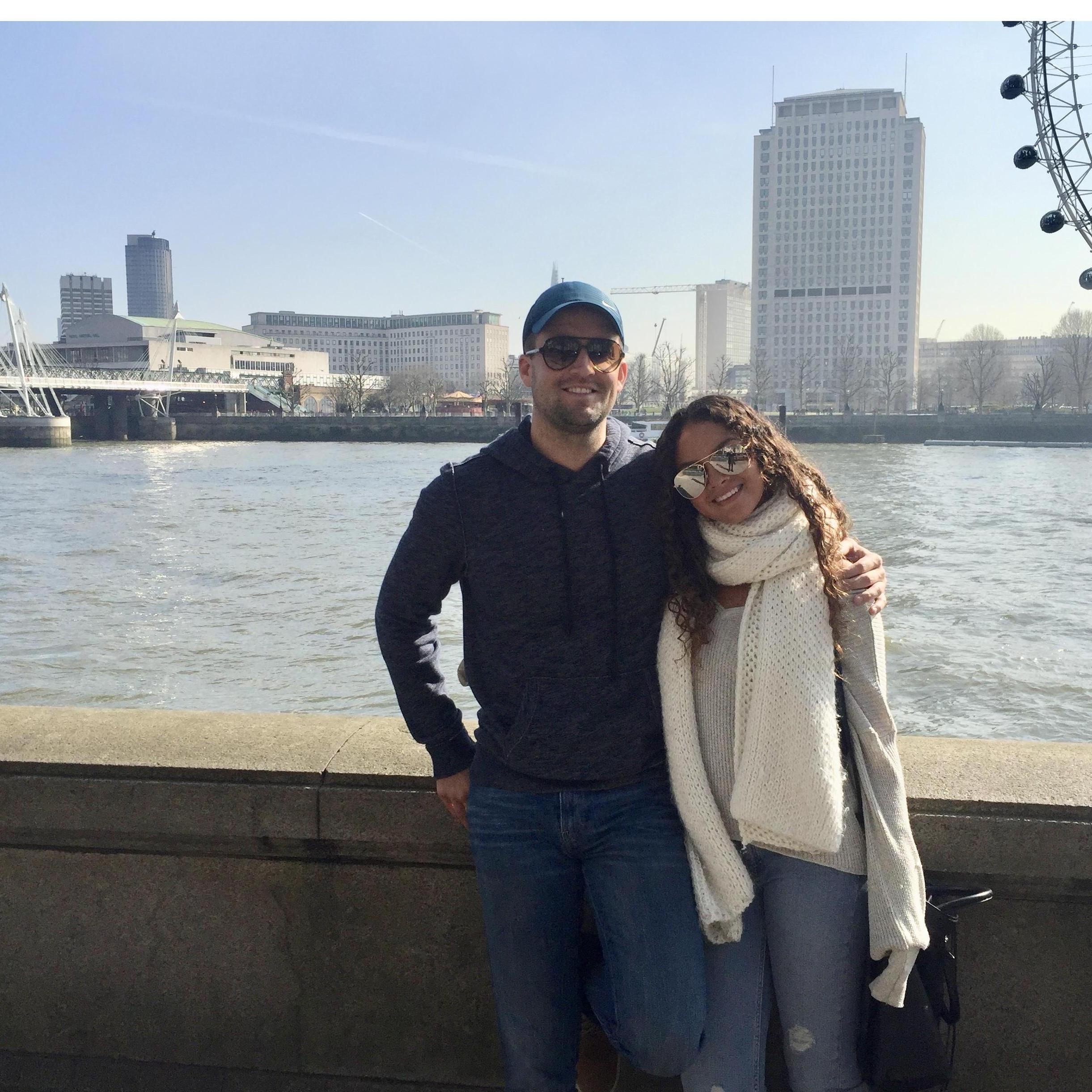 Taylor's first time in England! We ate way too much fish and chips.