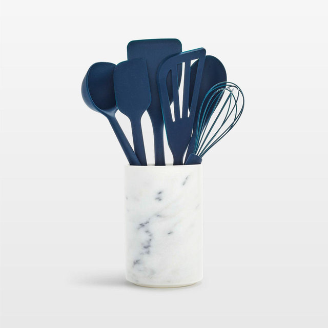 GreenPan Platinum Navy Silicone 7-Piece Utensil and Crock Set