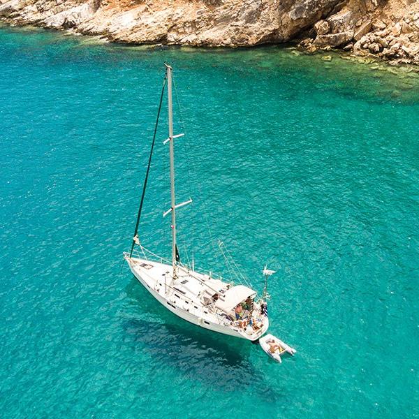 Sailing for two in Naxos, Greece
