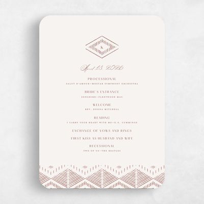 Brown Rounded Wedding Program - Wellington