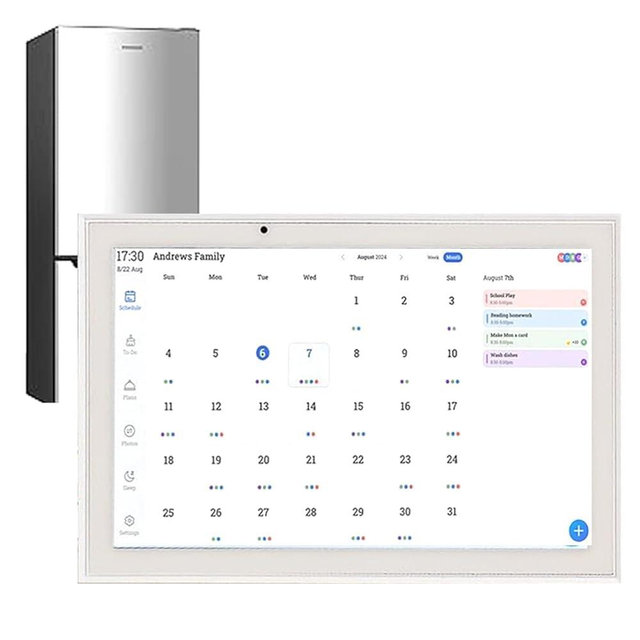 15.6" Digital Wall Calendar For Fridge Large 2026 WiFi Touch Screen Electronic Smart ecalendar Family Meal Planner Chore Chart for Kids Digital Photo Frame (magnetic/wall mount white)