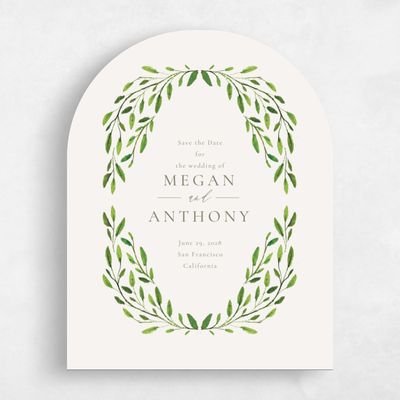 Green Arch Wedding Save the Date - Thornton Portrait