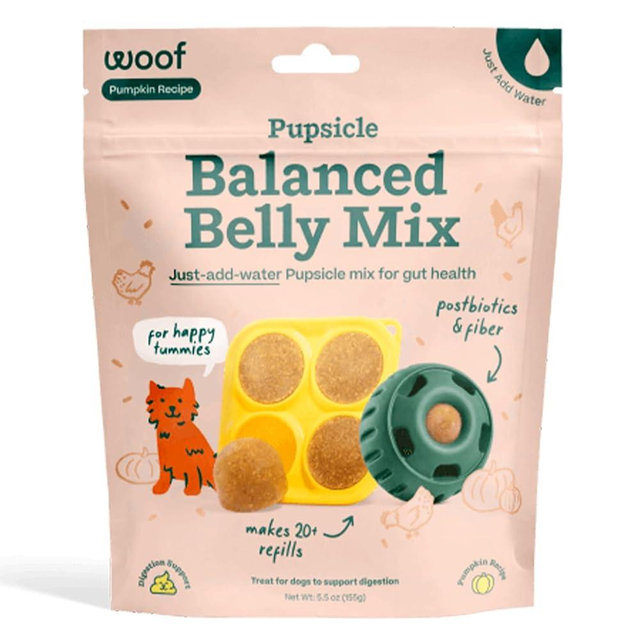 WOOF Dog Treat Mix - Easy-to-Make DIY Pupsicle Refills - Tasty, Healthy Dog Treats - Wholesome Ingredients - Long-Lasting Treats for Dogs - Balanced Belly Mix