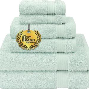 Cotton Paradise 6 Piece Towel Set, 100% Cotton Soft Absorbent Turkish Towels for Bathroom, 2 Bath Towels 2 Hand Towels 2 Washcloths, Mint Towel Set