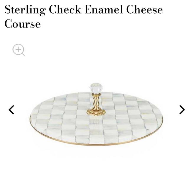 MacKenzie Childs Sterling Check Enamel Cheese Course