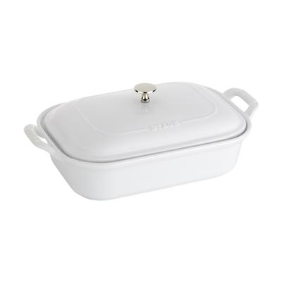 Staub - Ceramic Rectangular Covered Baking Dish White