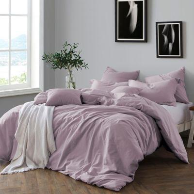 Swift Home Prewashed Yarn-Dyed Cotton King Duvet Cover Set in Lavender