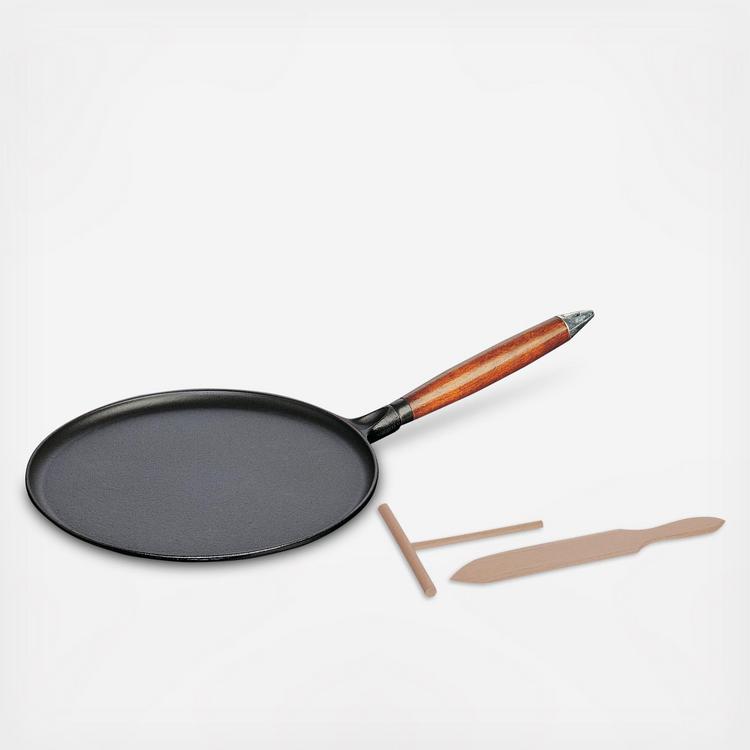 Staub cast iron pan, wooden handle, 20 cm, black 