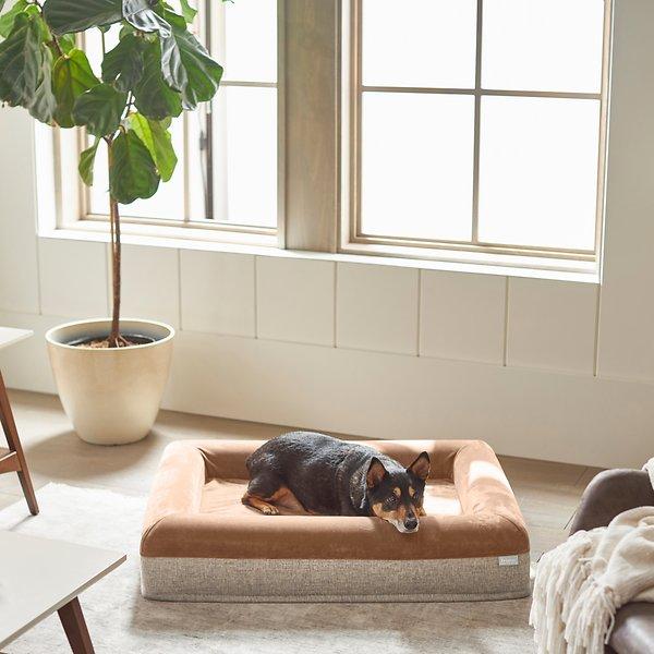 Frisco Orthopedic Rectangular Bolster Cat & Dog Bed w/Removable Cover