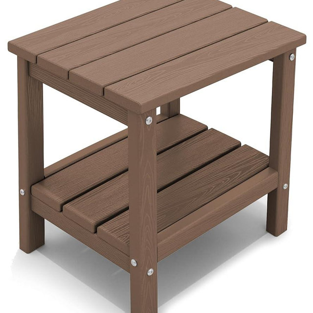 KINGYES Double Side Table, Adirondack End Table- Brown