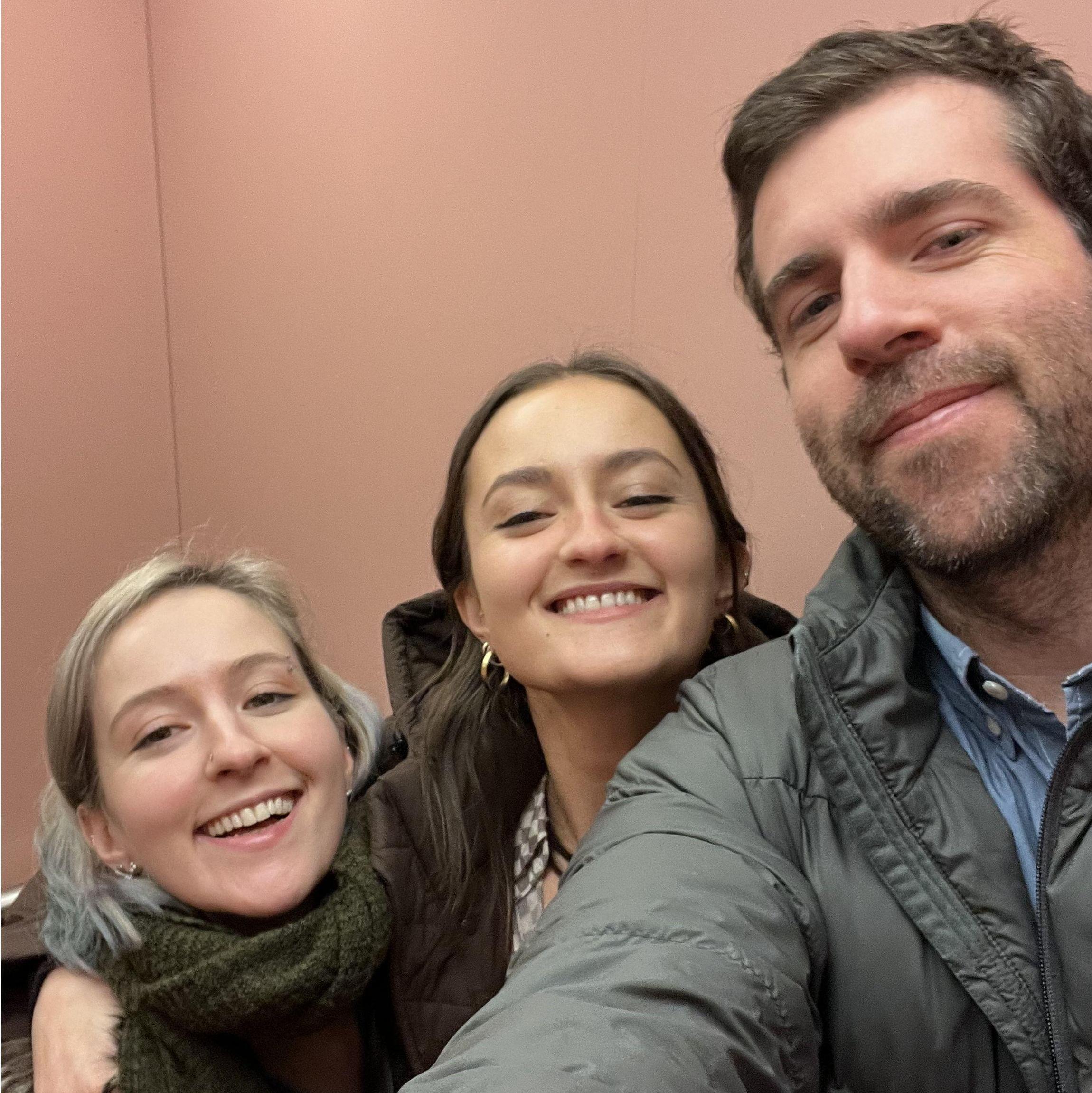 In Cara's old pink elevator