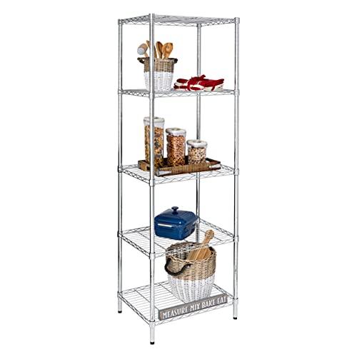 Honey-Can-Do SHF-01054 5-tier chrome shelving unit, 250 lbs