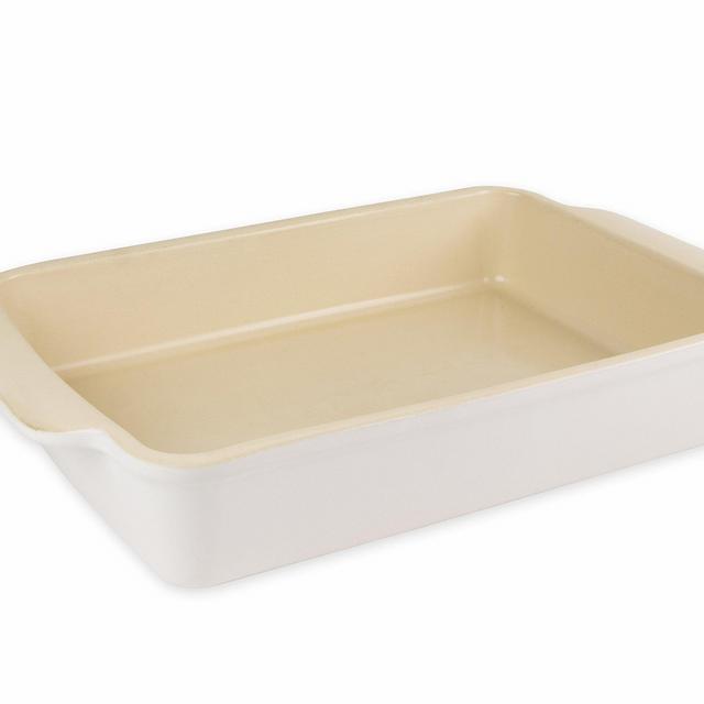 USA Pan Bakeware Handmade Oven-Safe Nonstick Stoneware Rectangular Baking Dish, 12.75 x 8.75-Inch