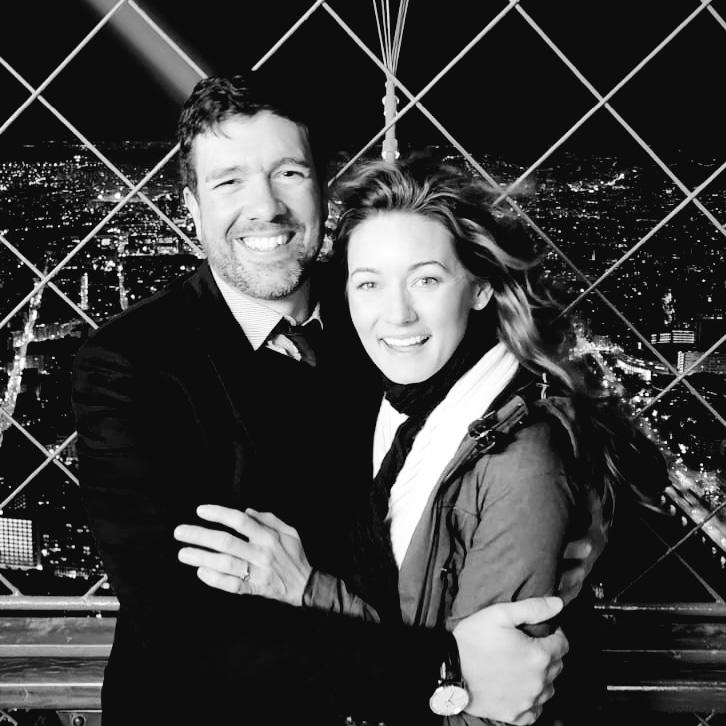 On top of the Eiffel Tower, the night Justin proposed.