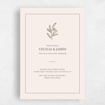 Green Bordered Wedding Invitation - Norcross Stamp