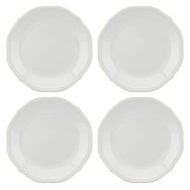 Lenox French Perle Bead Dinner Plates, Set of 4, 4 Count, White