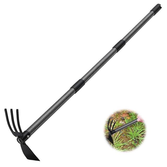 Hoe and Cultivator, Garden Hand Tiller with 45" Long Handle,Heavy Duty Garden Hoe and Cultivator for Gardening,Tilling Soil, Planting 