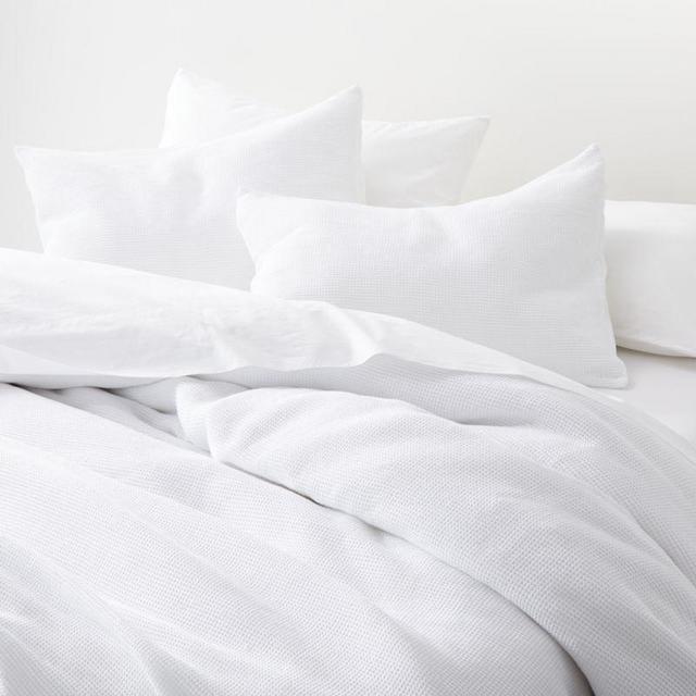 Parachute Waffle White King/Cal Duvet Cover Set White