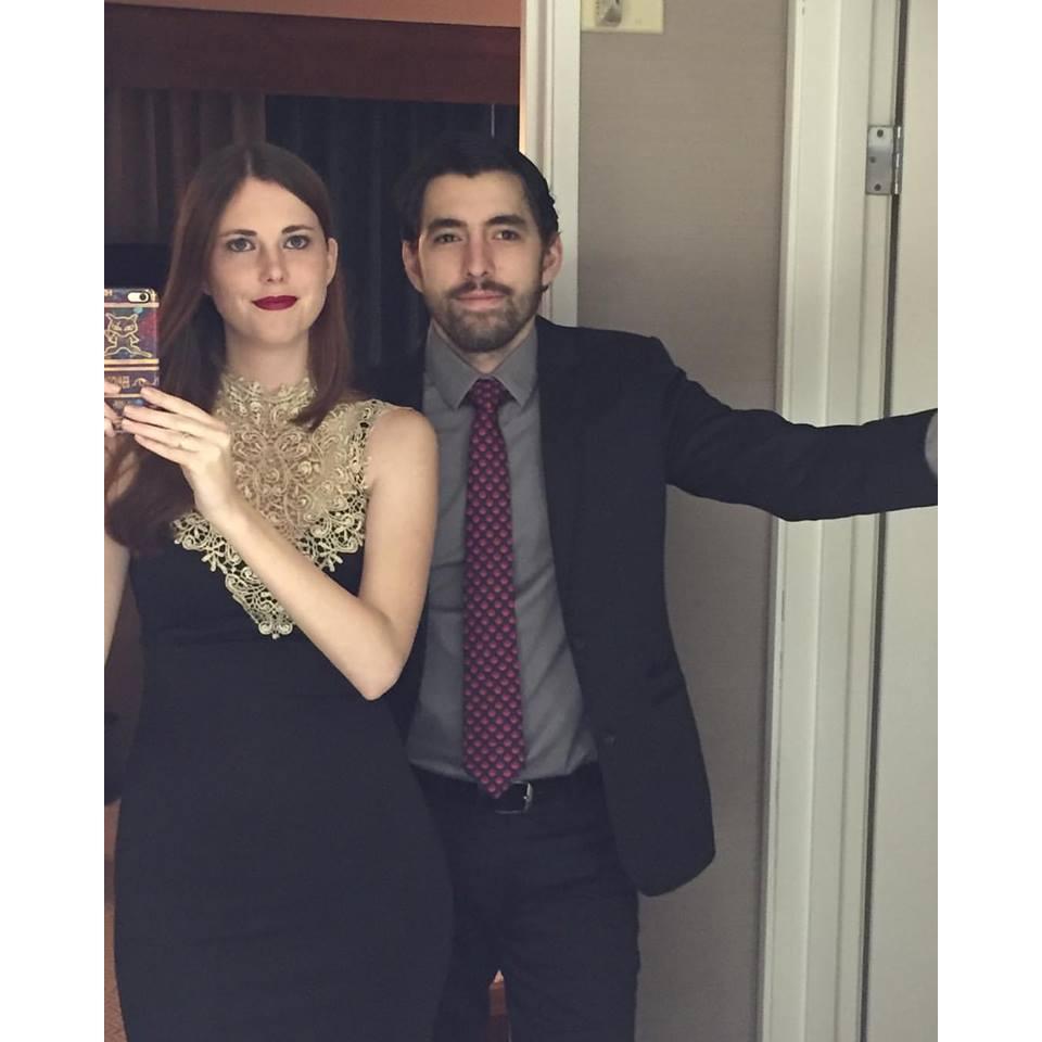 Us feeling spiffy for a christmas party
