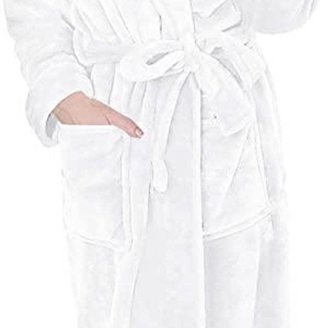 NY Threads Women Fleece Hooded Bathrobe - Plush Long Robe