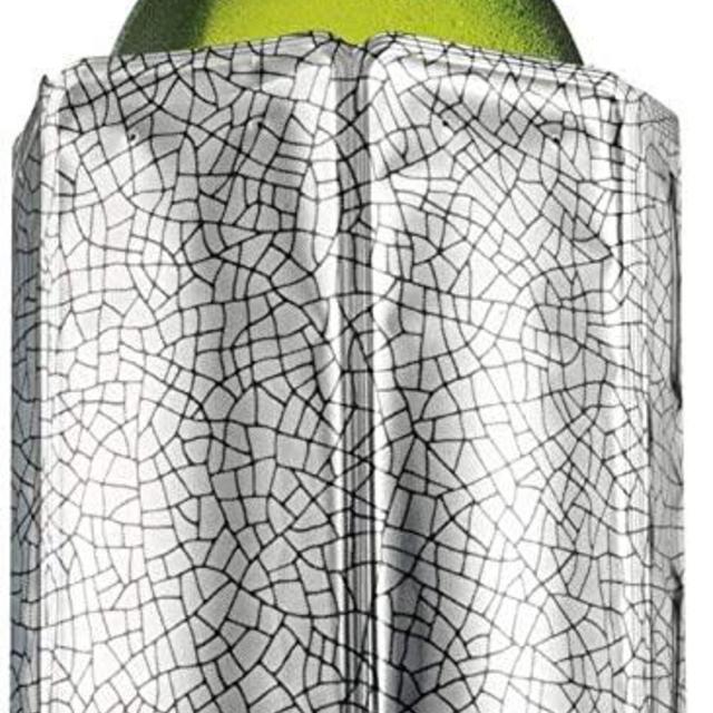 Vacu Vin Rapid Ice Active Cooler Wine Bottle Chilling Sleeve, Standard, Silver