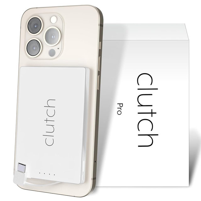Clutch - Pro USB-C Portable Charger - Compatible with iPhone 15, 16, 17 & Android Devices - Power Bank Magnetic Battery - TSA Travel Approved - USB Rechargeable - Built-in Cable - 5000 mAh - 3.7oz