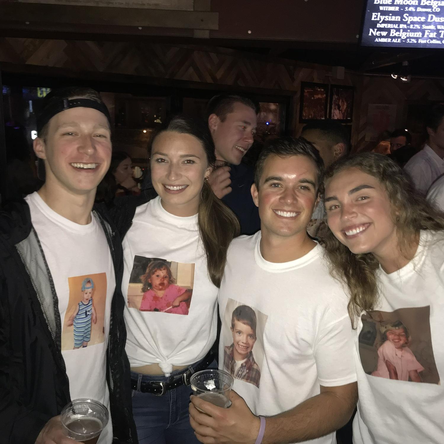 O & K pictured with Nolan & Abby on Gphi’s end of year Seniors bar crawl. They have Nolan & Abby to thank for their introduction :)