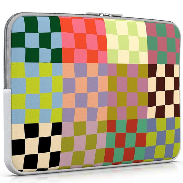iCasso Laptop Sleeve 13 inch for MacBook Air 13-13.6 inch, Cute Laptop case for MacBook Pro 13 inch 14 inch, Slim Protective Travel Carrying Case Sleeve for 14 inch Chromebook, HP, Dell, Checker