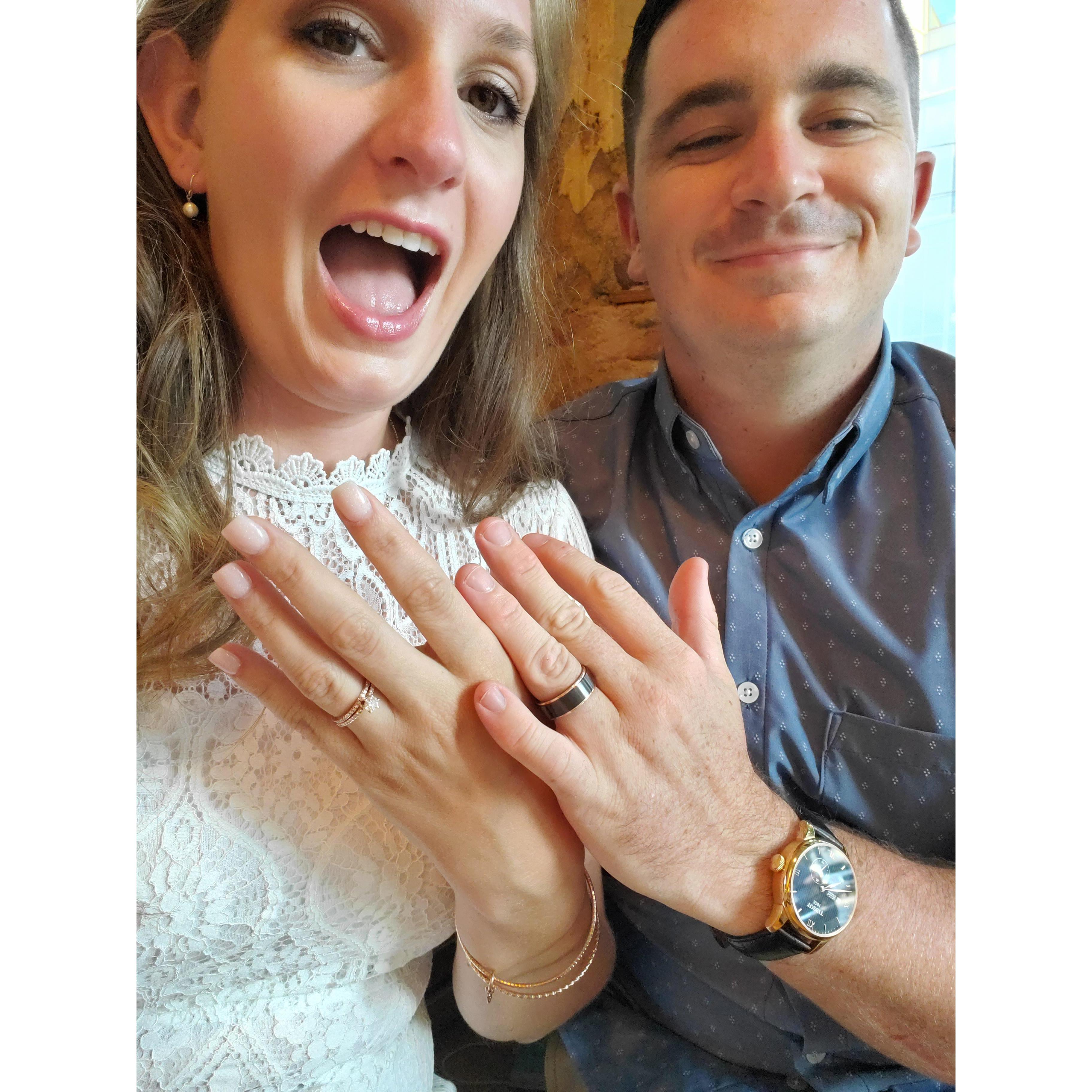 Casually texting our families this picture later that night at dinner. We went to Public Fish and Oyster, it was the best meal we have ever had!