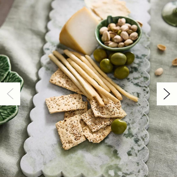 Scalloped Green Marble Serving Board