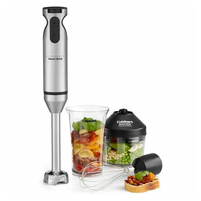 Refurbished: Cuisinart CSB-185FR Stainless Steel Smart Stick Variable-Speed Hand Blender with 3-Piece Accessory Set – Manufacturer Refurbished