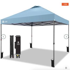 Cyan Blue 10x10 Pop Up Canopy Beach Tent with One Push Setup Outdoor Canopy Tent