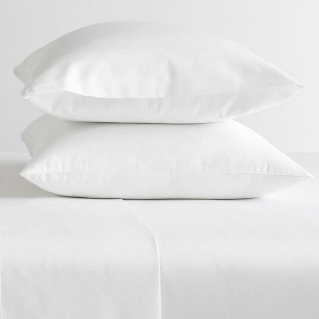 1000-Thread-Count Sateen Pillowcases, Standard Set of 2, White