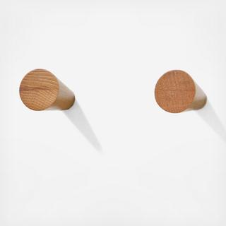 Oak Wall Hook, Set of 2
