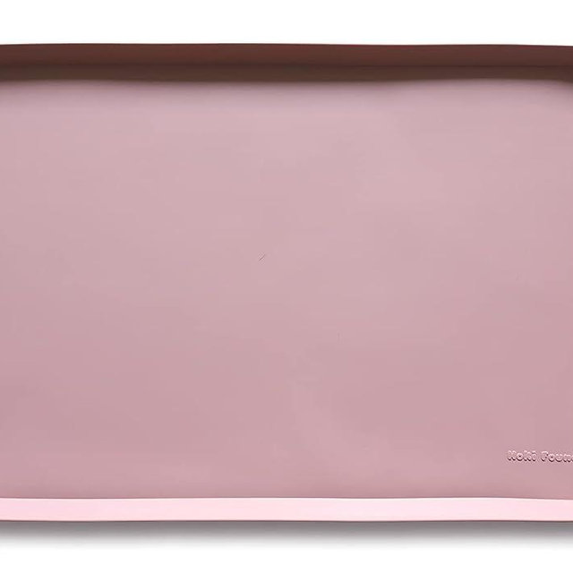 Hoki Found Silicone Pet Food Mats Tray - High-Lips Pet Dog Cat Bowl Mats - Dog Pet Cat Feeding Mat - Waterproof Dog Cat Food Mats -Pet Water Mats for Floors - Neutral Pink