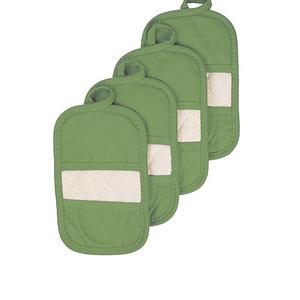 John Ritzenthaler Co - Ritz Royale Collection 100% Cotton Terry Cloth Ritz Mitz, Dual-Function Pot Holder / Oven Mitt Set, 4-Pack, Cactus Green