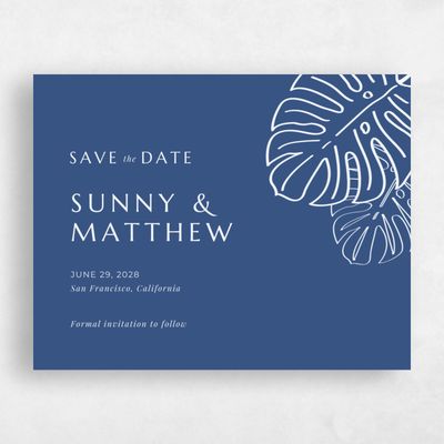 Grayed Teal, Blue Wedding Save the Date - Morelos Landscape