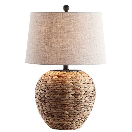 JONATHAN Y JYL6501A Alaro 24.5" Banana Leaf Basket LED Lamp Coastal,Cottage,FrenchCountry,Industrial,Rustic for Bedroom, Living Room, Office, College Dorm, Coffee Table, Bookcase, Natural