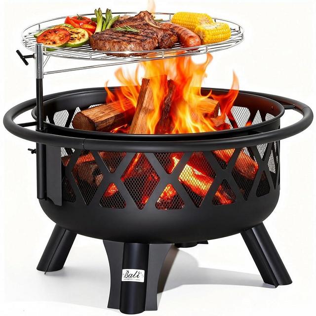 BALI OUTDOORS Outdoor Fire Pit for Wood, Portable Fire Pits for Outside Wood Burning, Patio Firepits for Outside with Grill, Spark Screens
