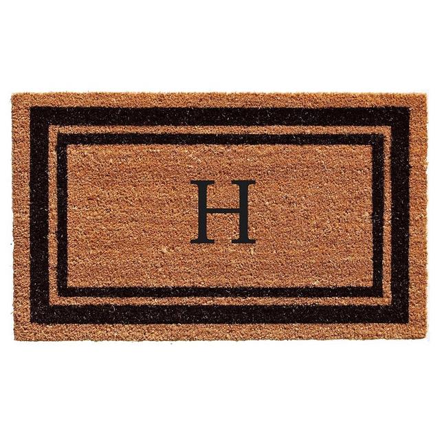 Calloway Mills 152962436H Black Border 24" x 36" Monogram Doormat, (Letter H)