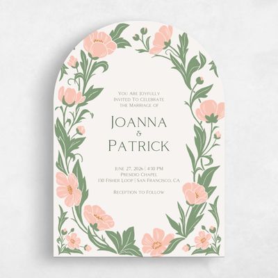 Orange Arch Wedding Invitation - Glenarden Frame