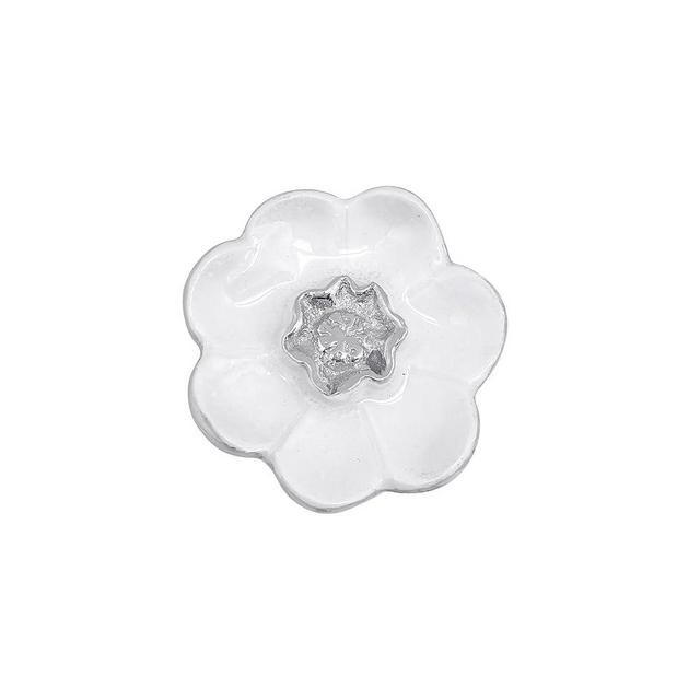 MARIPOSA WHITE FLOWER NAPKIN WEIGHT| WHITE | BRILLANTE | GIFTS | NAPKIN WEIGHTS | RECYCLED SANDCAST ALUMINUM | HANDMADE IN MEXICO