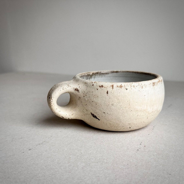 MADE TO ORDER Round Mug Cream 11-12oz, ceramic, pottery, handmade, coffee, cafe, cappuccino, potterymug, cappa latte tea mocha cocoa