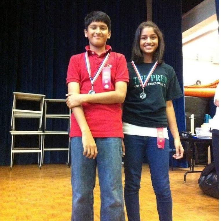 This is the first photo of Bhavik and Suhani together. They first met in middle school and competed in math competitions together!