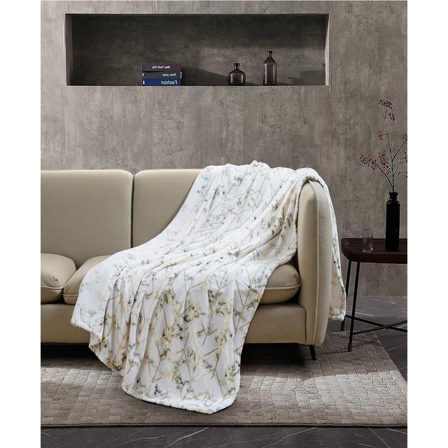 BCBgeneration Marble Foil Printed Plush Throw Blanket, 50" x 70", Created for Macy's