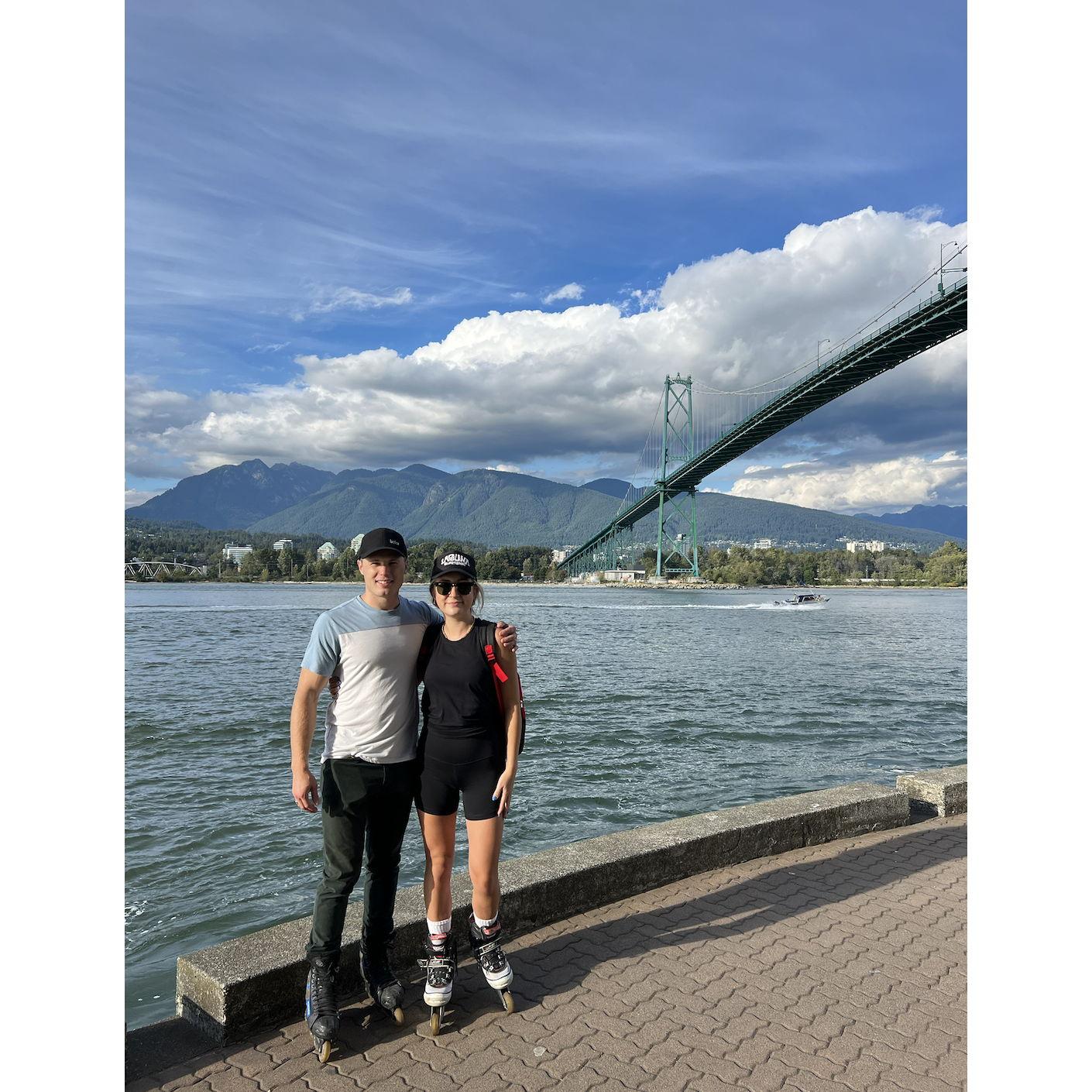 Roller-blading around Stanley Park