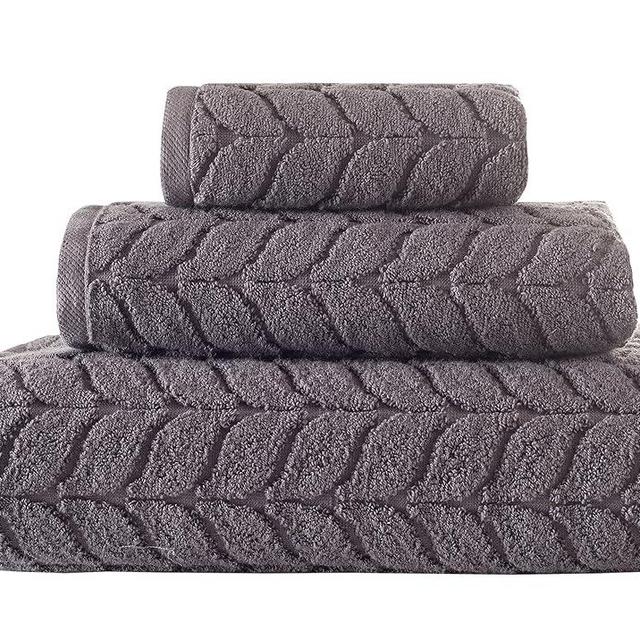 BAGNO MILANO 100% Turkish Cotton Jacquard Luxury Towel Set – Quick Dry Non-GMO Ultra-Soft, Plush and Absorbent Luxury Durable Turkish Towels Set (Grey, 3 pcs Towel Set)